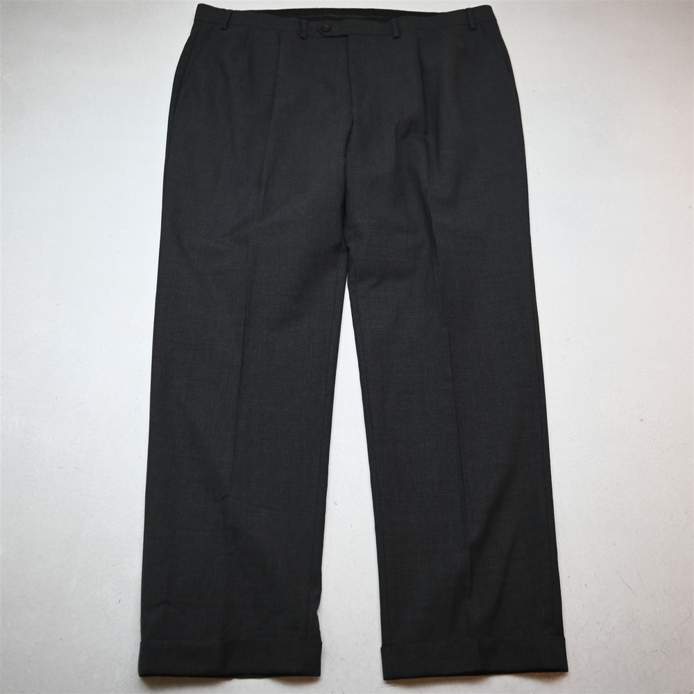 Lauren Ralph Lauren 42x32 Gray Wool Pleated Cuffed Classic Dress Mens Pants